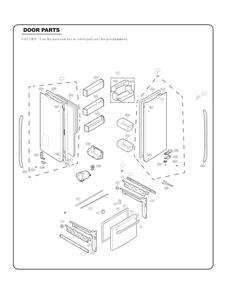 Door Parts Diagram and Parts List for GC-L258VQXD ASWCSE2 LG Refrigerator