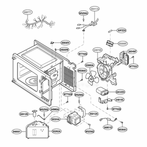 Interior Parts Diagram and Parts List for KCMS1555RWH CWHEKAD LG Wall Oven