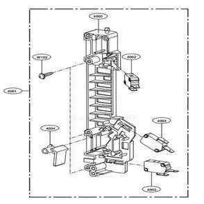 Latch Board Parts Diagram and Parts List for LMV2031SB CBKELGA LG Microwave
