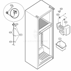 Ice Maker Parts Diagram and Parts List for 78039 AWBCSE2 LG Refrigerator