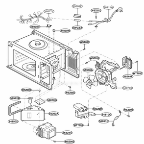 Interior Parts Diagram and Parts List for KCMS185JBT AB6EKAD LG Wall Oven