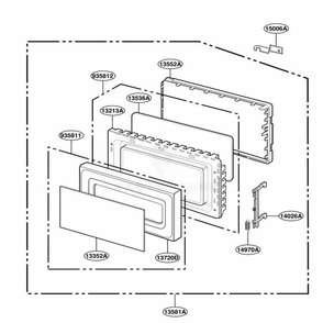 Door Parts Diagram and Parts List for F1331E BKEAMA LG Range