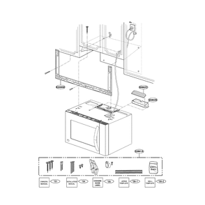 Installation Diagram and Parts List for LMV2083SB 00 LG Microwave