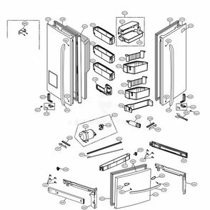 Door Parts Diagram and Parts List for LFX31925ST ASTCNA8 LG Refrigerator