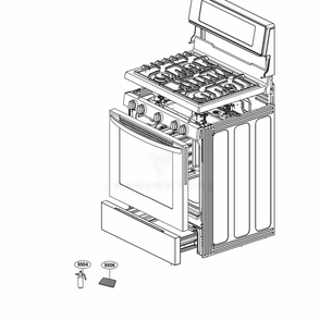 Main Diagram and Parts List for LRG3083ST FSTELGA LG Range