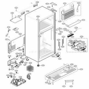 Case Parts Diagram and Parts List for 78039 AWBCSE7 LG Refrigerator