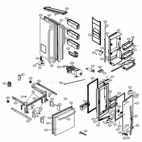 Door Parts Diagram and Parts List for 73167 ASBCSE1 LG Refrigerator