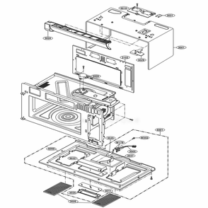 Oven Cavity Parts Diagram and Parts List for UPMC3084ST CSBESGN LG Microwave