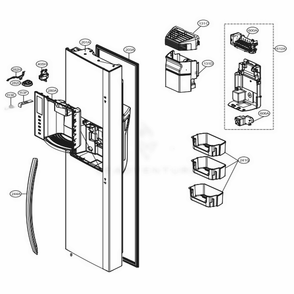 Freezer Door Diagram and Parts List for LSXS26386S ASTCNA5 LG Refrigerator