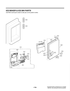 Ice Maker And Ice Bin Parts Diagram and Parts List for GR-X248LSJM ASTCNA0 LG Refrigerator