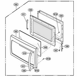 Part Location Diagram of 3650W1A131B LG HANDLE,DOOR