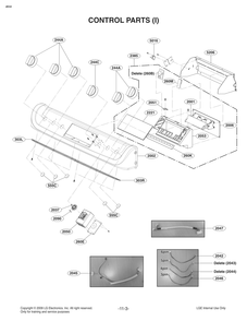 Control Parts Diagram and Parts List for FP473ALS ABDELGA LG Range