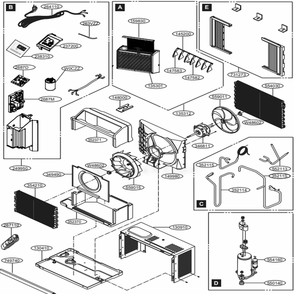 Main Diagram and Parts List for LW6017R ASWAUSH LG Air Conditioner