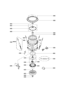 Tub Assembly Parts Diagram and Parts List for WT4801CW 00 LG Washer