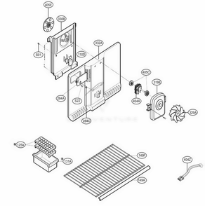 Freezer Parts Diagram and Parts List for 69376 ATI1SER LG Refrigerator