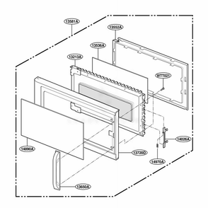 Door Parts Diagram and Parts List for MH6150XHB2 AB2EWRP LG Range