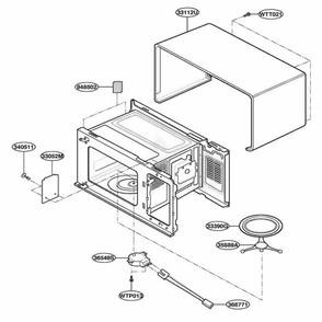 Oven Cavity Parts Diagram and Parts List for 86910 MWESEC LG Range