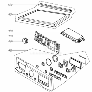 Control Panel And Plate Assembly Diagram and Parts List for DLGX3371W ABWEEUS LG Dryer