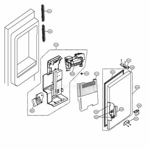 Ice Maker And Ice Bin Parts Diagram and Parts List for 71059 AWBCSE4 LG Refrigerator