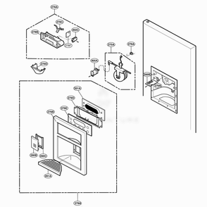 Dispenser Parts Diagram and Parts List for 79733 ASTCSER LG Refrigerator