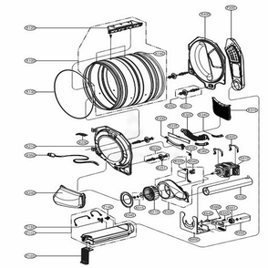 Drum And Motor Assembly: Electric Type Diagram and Parts List for GDP1329CES ABWEELC LG Dryer