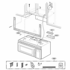 Installation Parts Diagram and Parts List for MMV4205AAS ASBEMTG LG Range