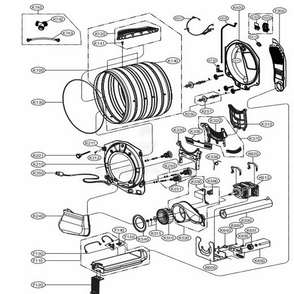 Drum And Motor Assembly: Electric Type Diagram and Parts List for 81963 ASTESEU LG Dryer