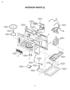 Interior Parts 1 Diagram and Parts List for JVM6172SKSS CS1EGEU LG Microwave Oven Combo