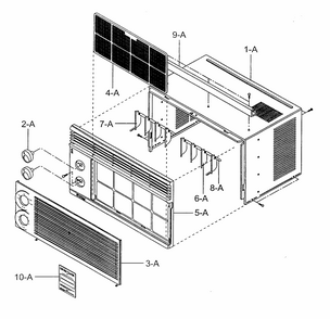 Cabinet Parts Diagram and Parts List for 58072053100  Kenmore Air Conditioner