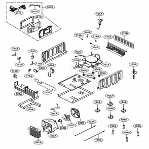 Machine Room Part Diagram and Parts List for SKSCF2401P ASWCNA0 LG Range
