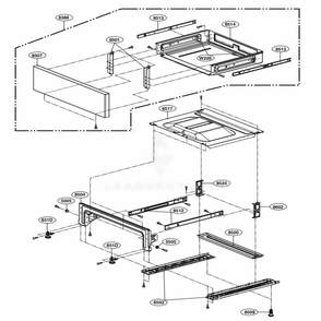 Drawer Parts Diagram and Parts List for LRE3083BD FBDLLGA LG Range