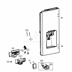 Dispenser Parts Diagram and Parts List for LFXS28968S ASTCNA3 LG Refrigerator