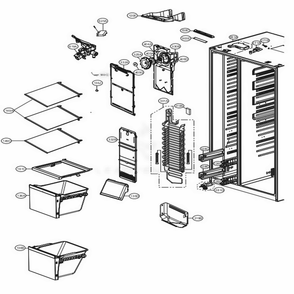 Freezer Compartment Diagram and Parts List for LSXS26386S ASTCNA3 LG Refrigerator