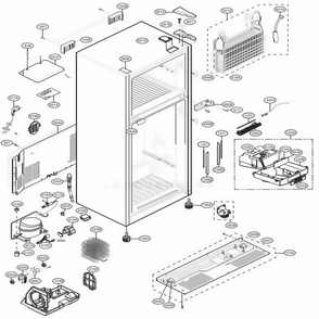 Case Parts Diagram and Parts List for LTNS20220W ASWCNA0 LG Refrigerator