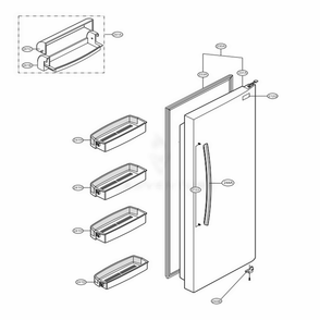 Refrigerator Door Diagram and Parts List for LSC27921ST AST2LGA LG Refrigerator