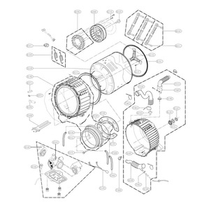 Cabinet And Door Parts Diagram and Parts List for WM4270HVA 01 LG Washer