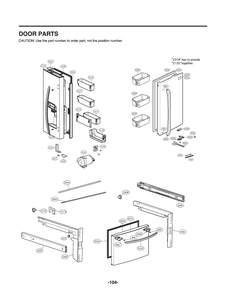 Door Parts Diagram and Parts List for LFXC22525D ASBCNA0 LG Refrigerator