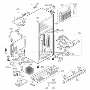 Case Parts Diagram and Parts List for 69979 AWB1SER LG Refrigerator