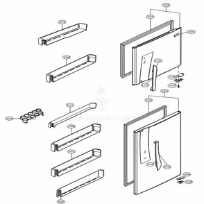 Door Parts Diagram and Parts List for LTNS16121V APZCNA0 LG Refrigerator