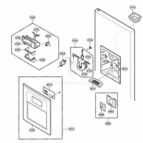Dispenser Part Diagram and Parts List for LRSPC2331NI ANICLGA LG Refrigerator