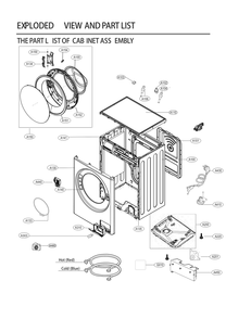 Cabinet Assembly Diagram and Parts List for WM1455HVA APTEPUS LG Washer