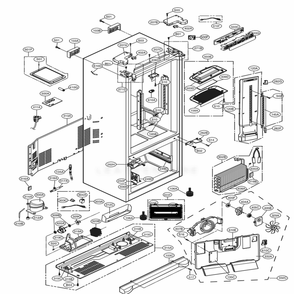Case Parts Diagram and Parts List for 71609 AWBCSE4 LG Refrigerator