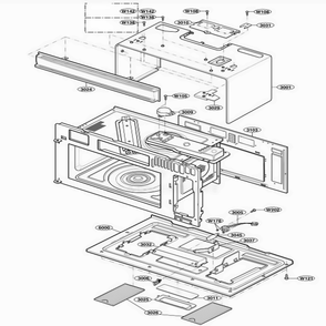Oven Cavity Parts Diagram and Parts List for MMV6178AAQ ABSEMTG LG Microwave