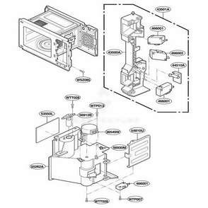 Latch Board Parts Diagram and Parts List for JMC9158AAB ABKEJEN LG Wall Oven
