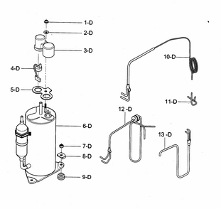 Compressor Parts Diagram and Parts List for 58074124400  Kenmore Air Conditioner