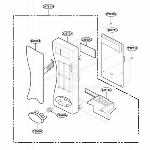 Control Panel Parts Diagram and Parts List for MT1100SHQ MWEWRP LG Range