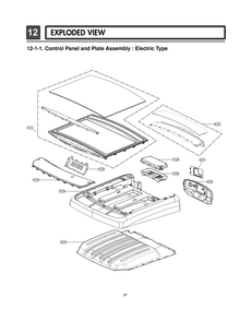 Control Panel And Plate Assembly Diagram and Parts List for RV1381AS ABWEEUS LG Dryer