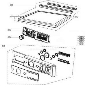 Control Panel And Plate Assembly Diagram and Parts List for 81582 ABWESEU LG Dryer