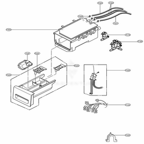Dispenser Assembly Diagram and Parts List for WM3700HVA ASSEVUS LG Washer