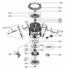 Part Location Diagram of EAU64283201 LG MOTOR ASSEMBLY,DC,CLUTCH
